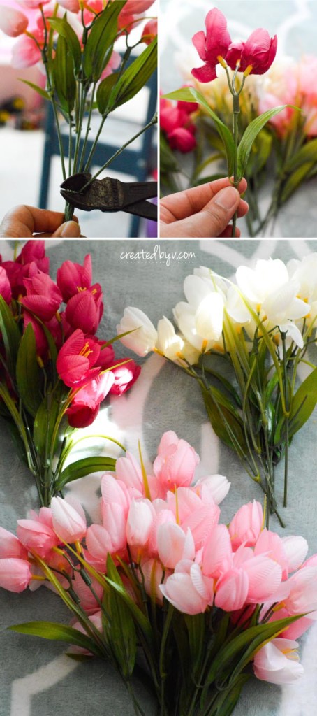 As much as I adore real tulips, I love that these faux florals will stay fresh and cheery all season long. Click the link to learn how to make a tulip wreath and bring a touch of spring to your home.
