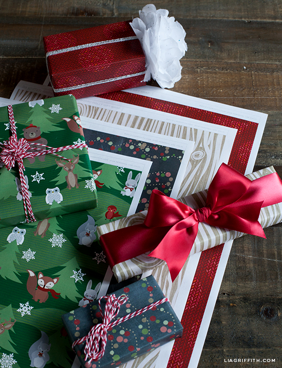 A small collection of my favorite gift wrapping ideas including this printable holiday gift wrap by Lia Griffith.
