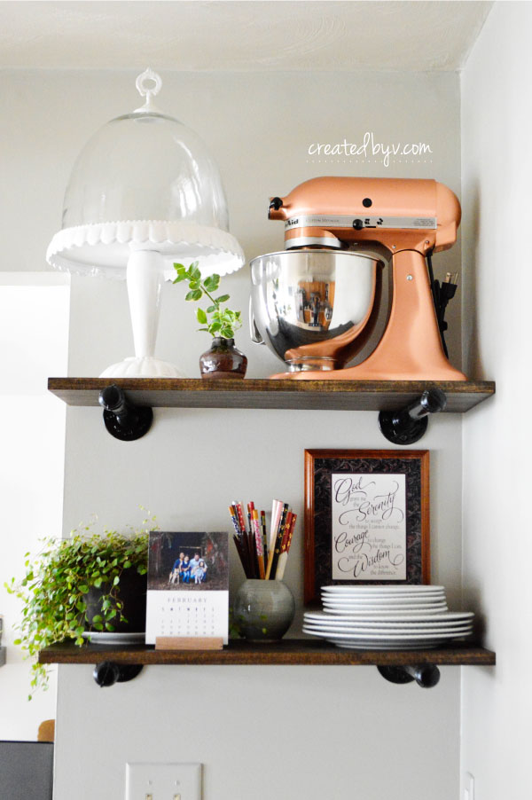 Diy Industrial Pipe Open Shelving, Open Shelving With Black Pipe